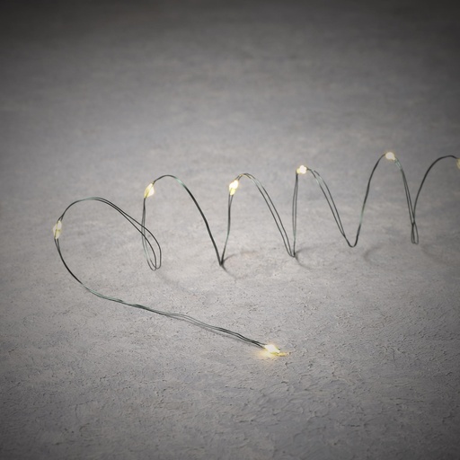 [23865] Indoor String LED Wire B/O 10L Green - 3.25'