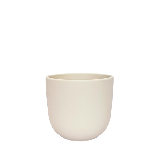 [50459] Lana pot round matte cream - 6.75x6.25"