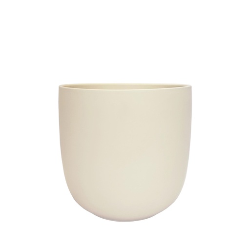 [50462] Lana pot round matte cream - 8.75x8"