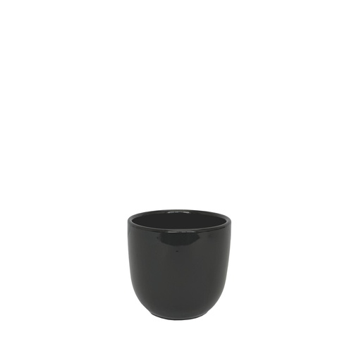 [50231] Lana pot round shiny black - 4.75x4.25"