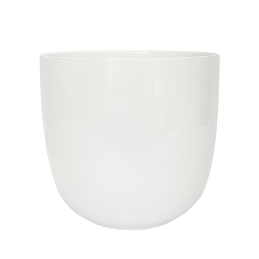 [50242] Lana pot round shiny white - 11x9.75"