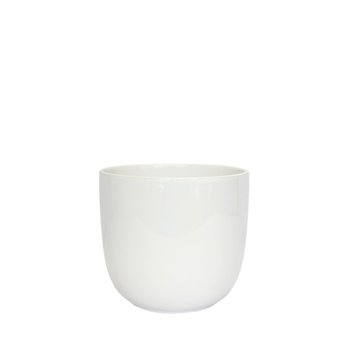 [50234] Lana pot round shiny white - 6.75x6.25"