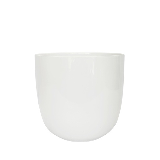 [50238] Lana pot round shiny white - 8.75x8"