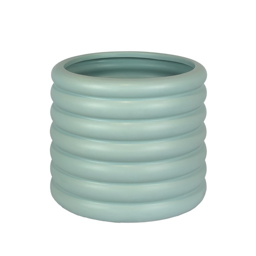 [56362] Luna pot round blue 10.5x8.25"