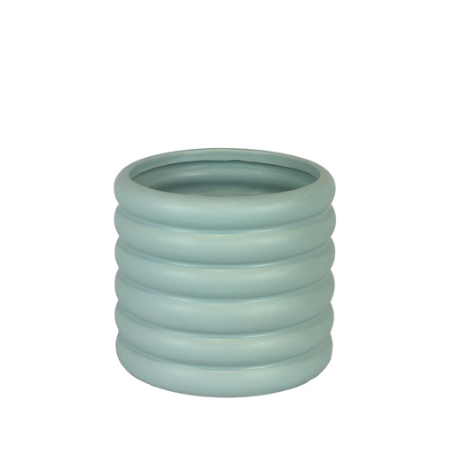 [56363] Luna pot round blue 7.75x6.25"