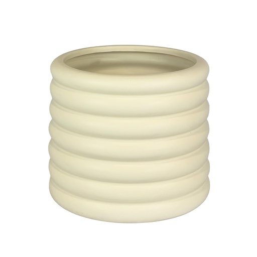 [56350] Luna pot round cream 10.5x8.25"