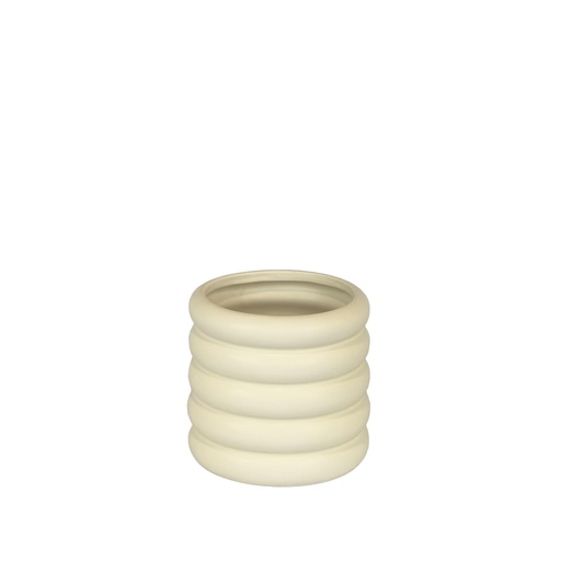 [56352] Luna pot round cream 5.75x5"