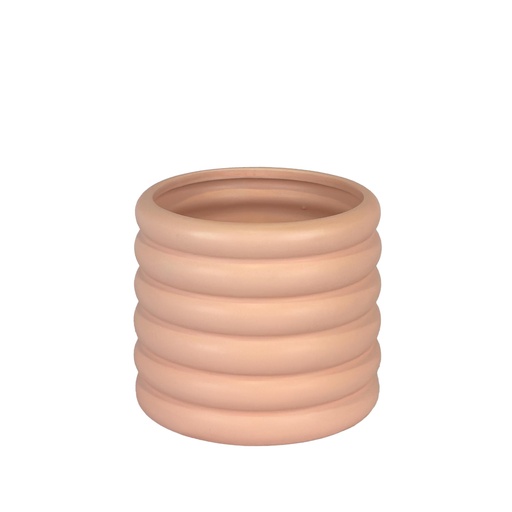 [56359] Luna pot round pink 7.75x6.25"