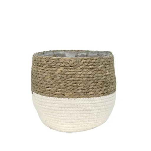 [50125] Lynne basket round white - 9.5x7.5"