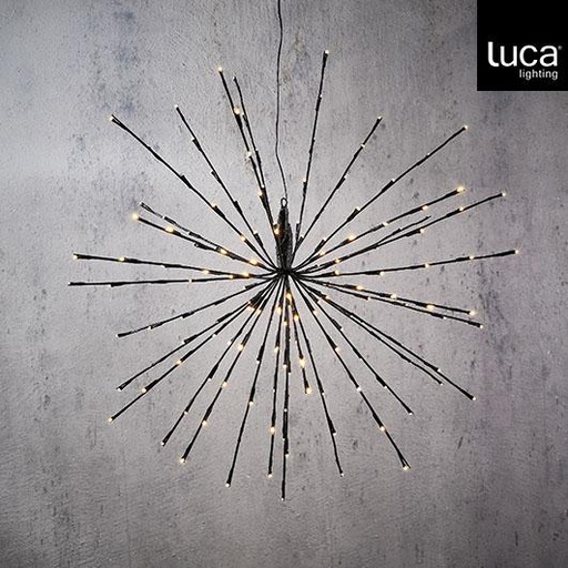 [44907] Outdoor LED Hanging Firework P/I 160L Black Classic White - 19"