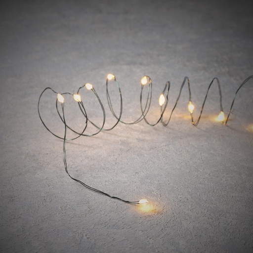 [23876] Outdoor String LED Wire B/O on timer 30L Green - 9.85'