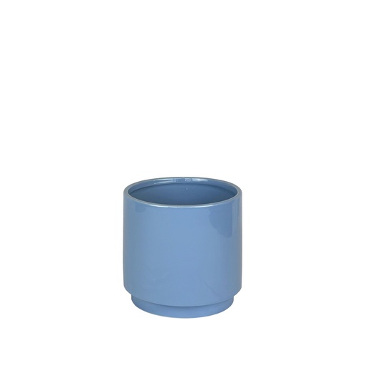[56342] Silas pot round blue 7.25x6.5"