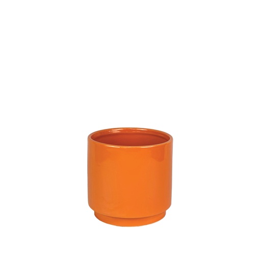 [56336] Silas pot round orange 7.25x6.5"