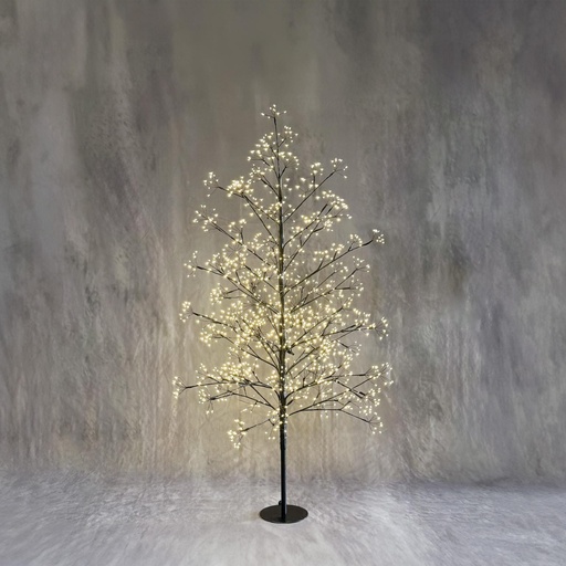 [63578] Tree led black warm white 1500led IP44 with timer - 27.5x59"