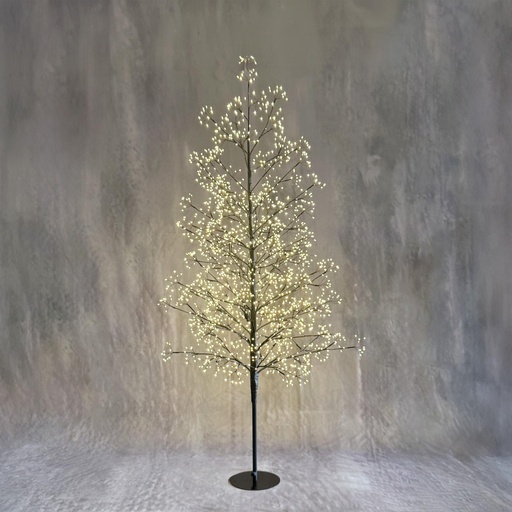 [63579] Tree led black warm white 2100led IP44 with timer - 31.5x71"
