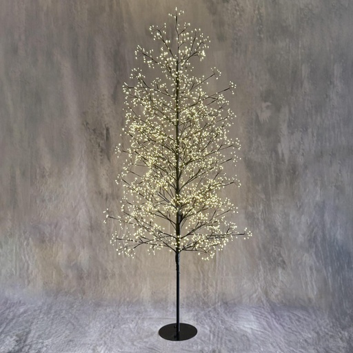 [63580] Tree led black warm white 3000led IP44 with timer - 39.5x82.