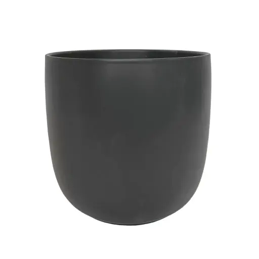 [50229] Tusca pot round black- 11x9.75" 