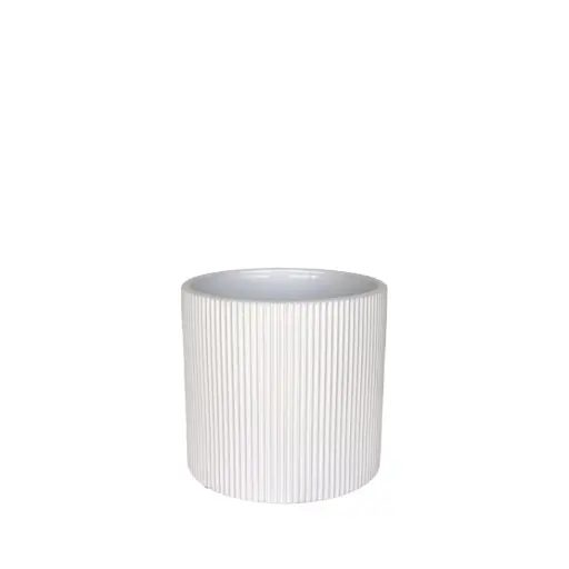 [63660] Siena pot round white - 6.5x6.25"