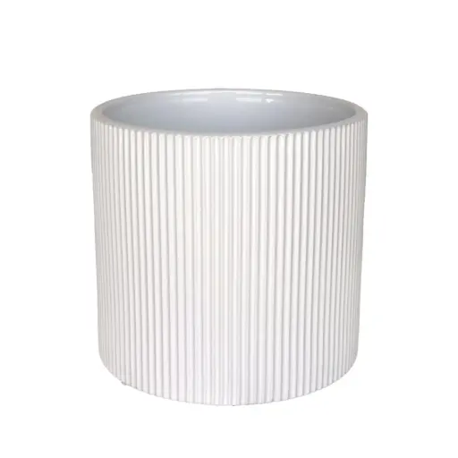 [63661] Siena pot round white - 11x10"