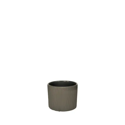 [63665] Siena pot round dark brown - 4.75x4"