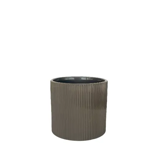 [63666] Siena pot round dark brown - 6.5x6.25"