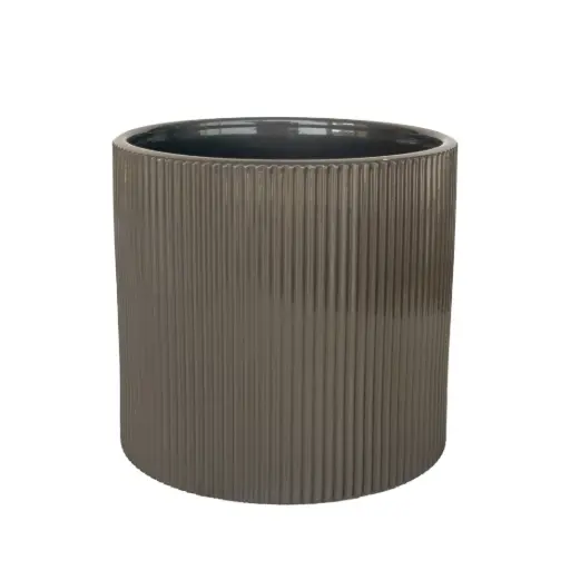 [63667] Siena pot round dark brown - 11x10"