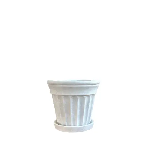 [63668] Venetian pot round white - 6.25x5.75"