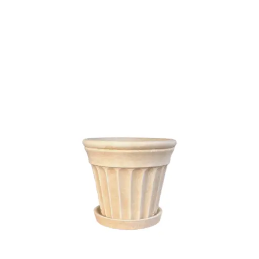 [63670] Venetian pot round sandstone - 6.25x5.75"