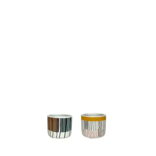 [63976] Soline pot round 2 assorted blue yellow white - 3x2.5"