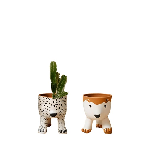 [63987] Fauna pot with legs 2 assorted white - 5x4.75x6.25"