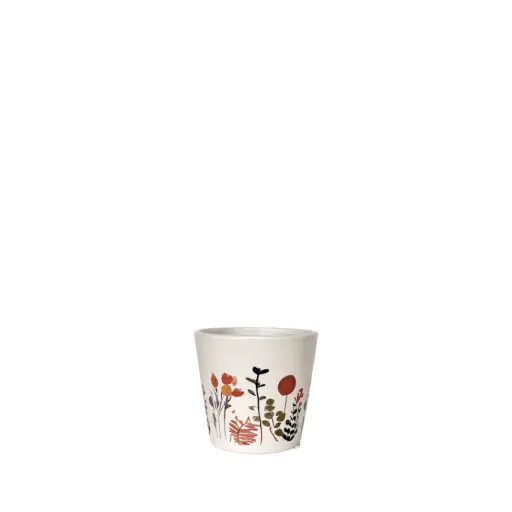 [64003] Flora pot round white - 4.5x4"