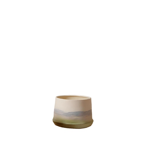 [64016] Paz pot round cream green - 5x4"