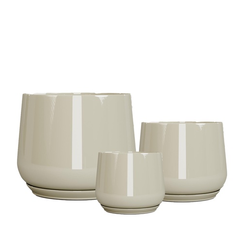 [63952] Nadia pot round set of 3 light green - 8.5x7.5"