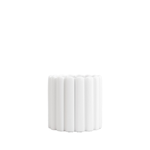 [63925] Beau pot round white - 6.75x6.25"