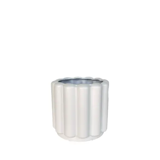 [63925] Beau pot round white - 6.75x6.25"