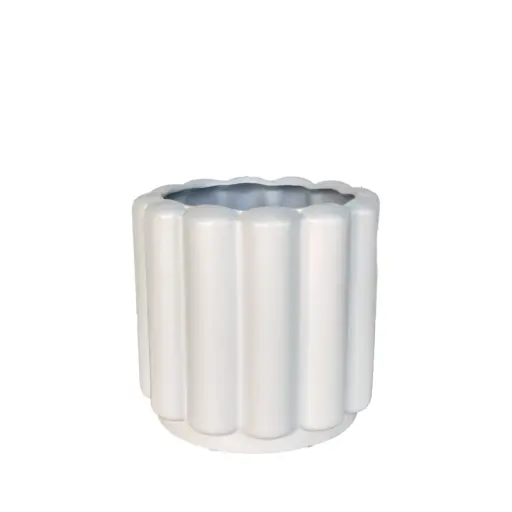 [63926] Beau pot round white - 8.75x8"