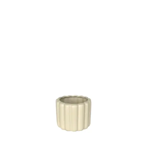 [63927] Beau pot round beige - 4.75x4"