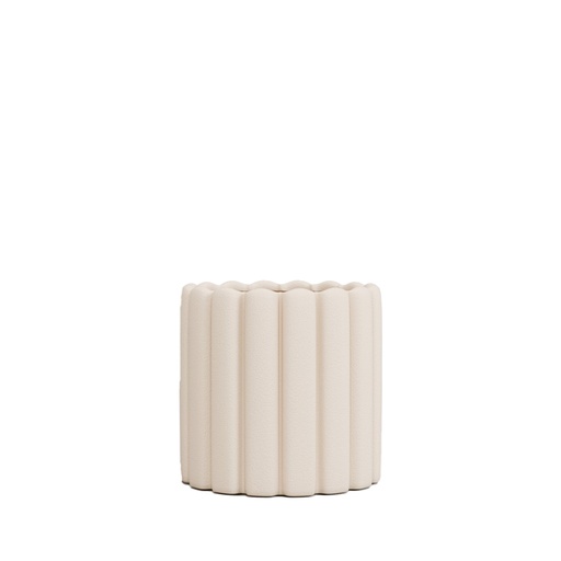 [63928] Beau pot round beige - 6.75x6.25"