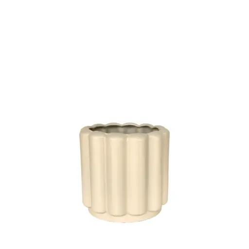 [63928] Beau pot round beige - 6.75x6.25"