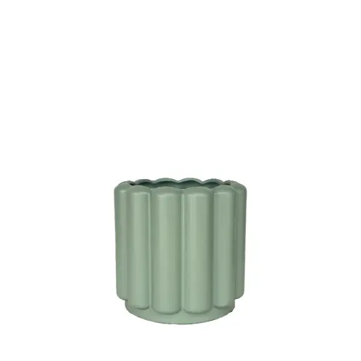 [63931] Beau pot round green - 6.75x6.25"