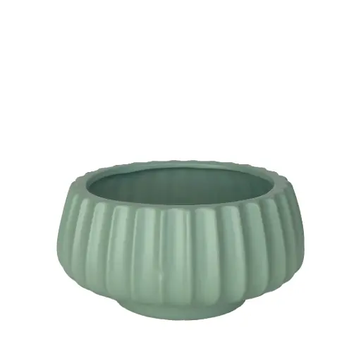 [63910] Posy bowl round green - 13.75x6.5"