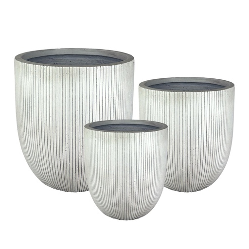 [63858] Edita pot round set of 3 white - 17x17x17"