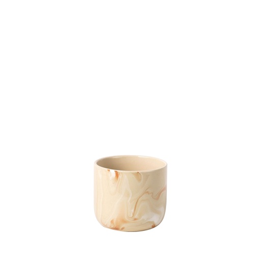 [63731] Liliana pot round brown marble - 5.5x4.75"