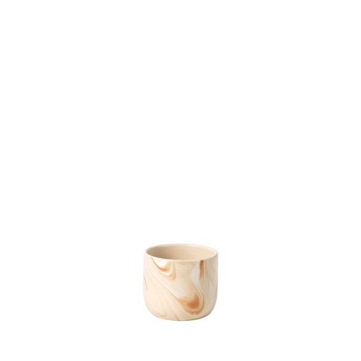 [63732] Liliana pot round brown marble - 4.75x7"