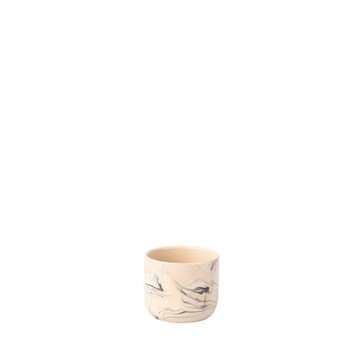 [63734] Liliana pot round blue marble - 4.75x7"