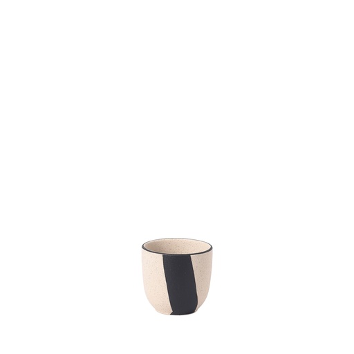 [63754] Taro pot round white sand, black - 4.5x4"