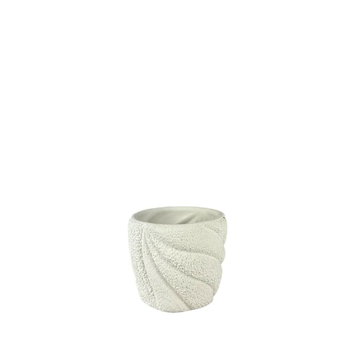 [63761] Marina pot round white - 5x4.25"