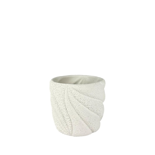 [63762] Marina pot round white - 6.25x5.5"