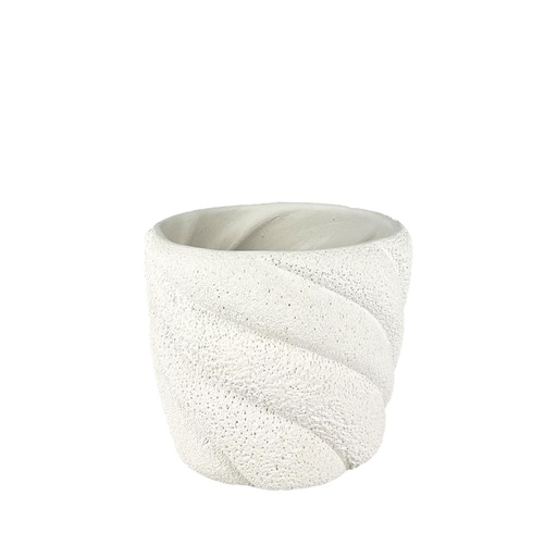 [63763] Marina pot round white - 8x6.75"