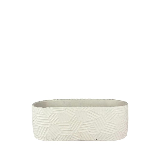 [63692] Sancho pot oval white - 11.5x4.5x4"